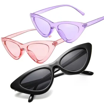 1бр Vintage слънчеви очила Cateye, слънчеви очила, дамски Секси Ретро Малки Слънчеви очила Cat Eye, Маркови Дизайнерски Цветни Очила за жени