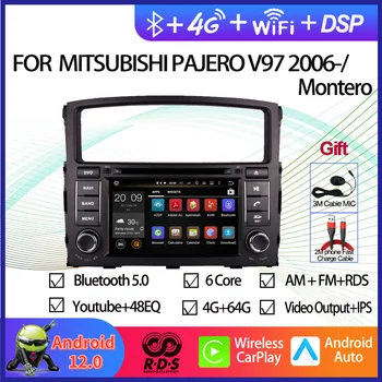 Android 12 Восьмиядерный Автомобилен GPS Навигатор Мултимедиен DVD-Плейър За Mitsubishi Pajero V97 2006-2015/Montero Auto Radio Стерео уредба,