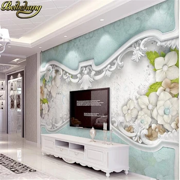 Европейските стенни тапети beibehang по поръчка, Фотообои, Бяла релефна мазилка, Тапети за луксозен декор в хола на хотела