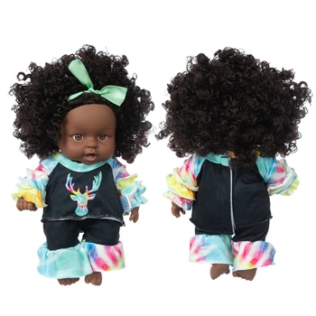 Костюм за новородени бебета африкански кукли Pop Reborn Silico Bathrobre Vny 20 см Born Poupee Boneca Baby Мека играчка Момиче Тоддер
